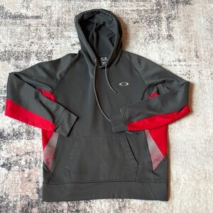 Oakley Men's Gray and Red Hoodie